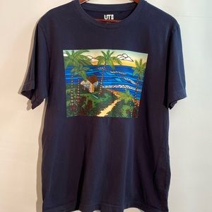 UNI QLO - H Brown short sleeve t-shirt. Size L